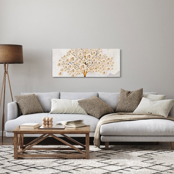 Tablou cu copac cu flori (120x50 cm)