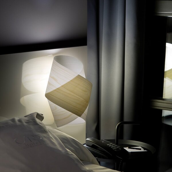 LZF LAMPS Aplică de perete Orbit, culoare ivoriu, lățime 19 cm, lemn, reglabil, Bej, Camera de zi / sufragerie, Lemn, Design