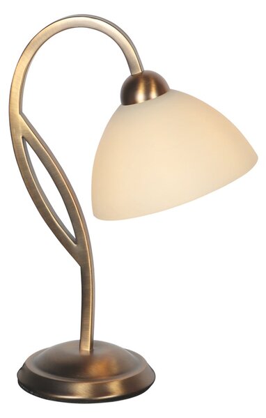 Steinhauer Lampa de masă Anthea, bronz, crem, metal, sticlă, E27, Bronz / Alamă Veche, Camera de zi / sufragerie, Sticlă