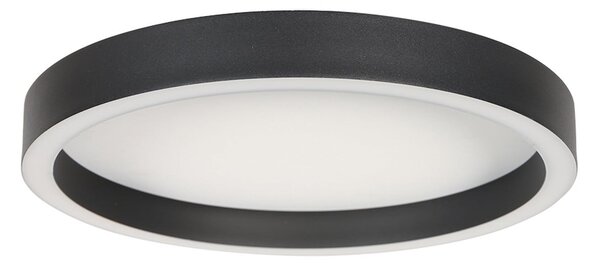 Steinhauer Plafonieră LED Ringlux, negru, Ø 30 cm, metal, 2.700 K, reglabil, Negru, Camera de zi / sufragerie, Metal, Modern