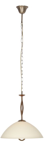 Steinhauer Lampa suspendată Anthea, 1 bec, bronz, metal, sticlă, E27, reglabil, Bronz / Alamă Veche, Camera de zi / sufragerie, Sticlă