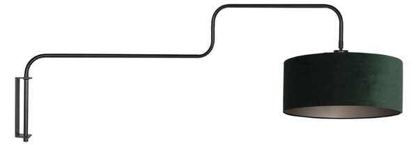 Steinhauer Aplică de perete Bloeba, negru/verde, proiecție 140 cm, velur, Negru, Camera de zi / sufragerie, Metal, Modern