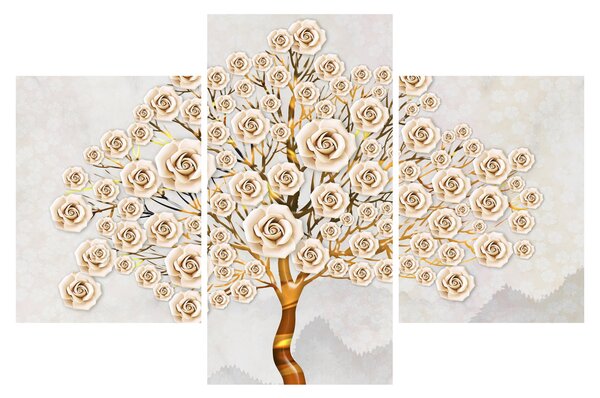 Tablou cu copac cu flori (90x60 cm)