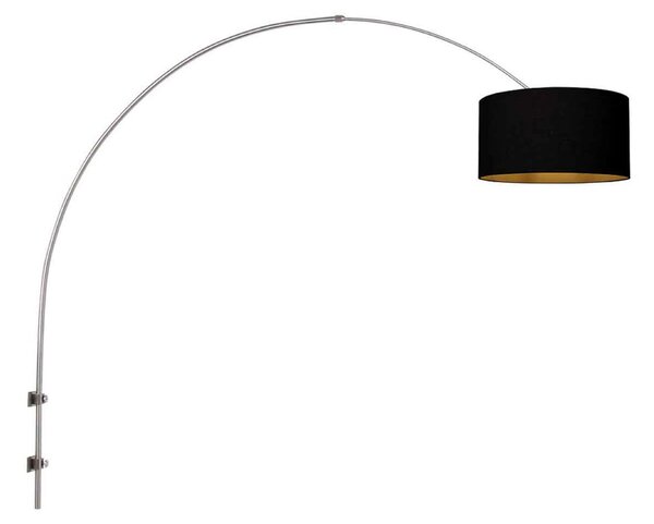 Steinhauer Aplică de perete Sparkled Light oțel/negru-auriu Proiecție 175 cm, reglabil, Metalic, Camera de zi / sufragerie, Metal, Modern