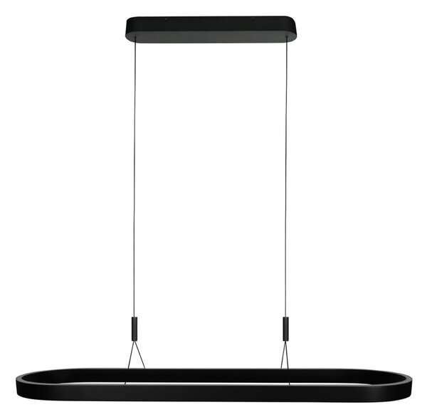 Steinhauer Lampă suspendată LED Mykty, negru, lungime 120 cm, metal, 2 becuri., reglabil, Negru, Camera de zi / sufragerie, Metal, Modern