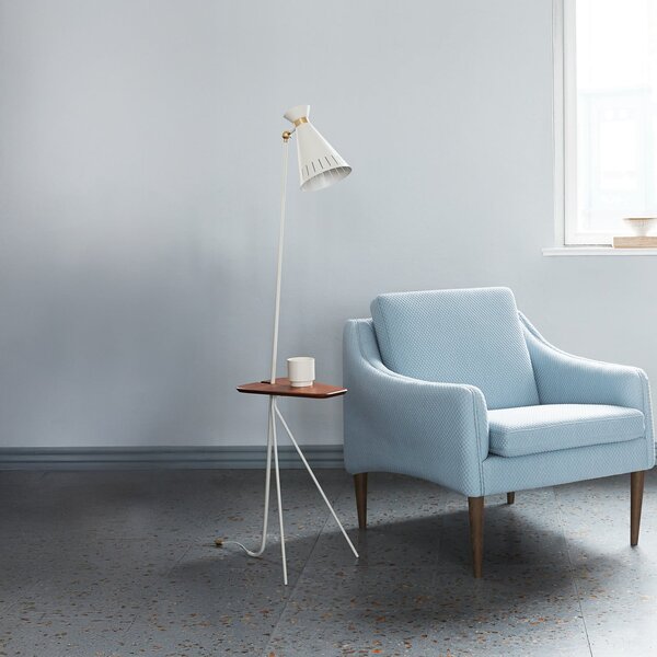 Lampadar Warm Nordic, Alb, Camera de zi, Metal, Vintage