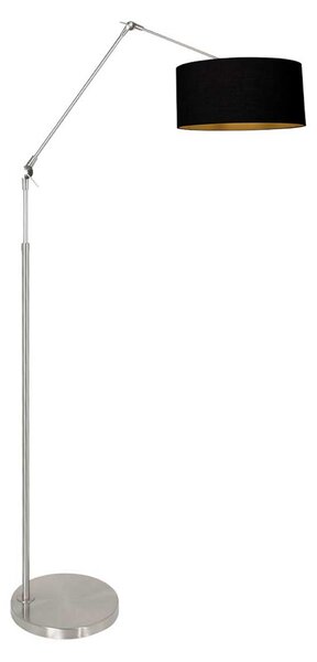 Steinhauer Lampadar Prestige Chic culoare oțel/negru-auriu Înălțime 250 cm, reglabil, Metalic, Camera de zi / sufragerie, Metal