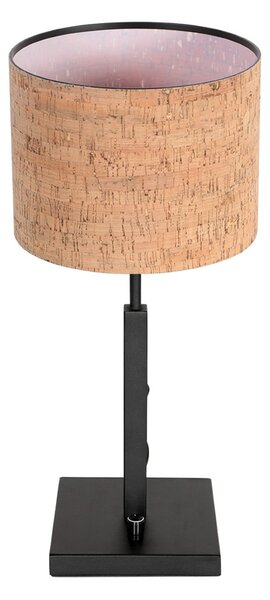 Steinhauer Lampa de masă Stang, negru/maro, înălțime 40 cm, plută, Negru, Camera de zi / sufragerie, Metal, Modern