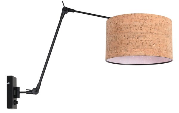 Steinhauer Aplică de perete Prestige Chic negru/maro, proiecție 90 cm, plută, reglabil, Negru, Camera de zi / sufragerie, Metal