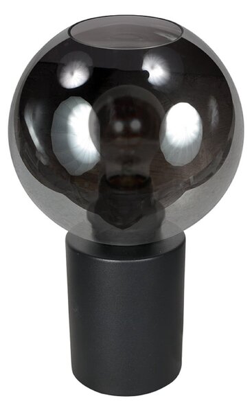 Steinhauer Lampă de masă Bloeba, negru/gri fum, Ø 17 cm, glob din sticlă, Gri, Camera de zi / sufragerie, Sticlă