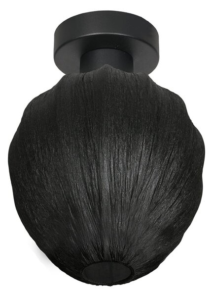 Mexlite Plafonieră Bloeba, negru, Ø 25 cm, pânză/metal, reglabil, Negru, Camera de zi / sufragerie, Țesătură / Textil