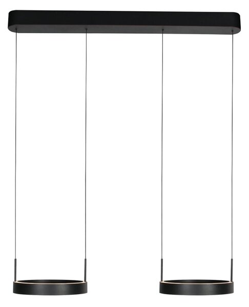 Steinhauer Lampă suspendată LED Mykty, negru, lungime 95 cm, metal, 4 becuri., reglabil, Negru, Camera de zi / sufragerie, Metal, Modern