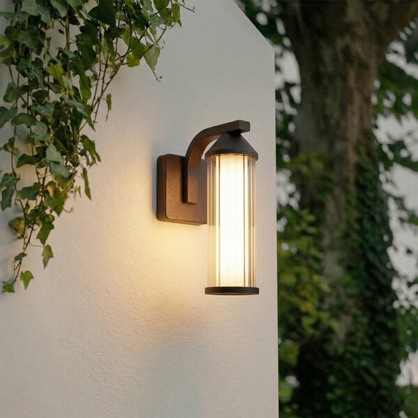 Lămpi de exterior Lindby, Neravio, Maro / Rugină, Balcon, Aluminiu, Modern