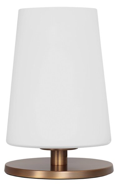 Steinhauer Lampa de masă Ancilla, bronz, înălțime 26 cm, metal, sticlă, E27, Alb, Camera de zi / sufragerie, Sticlă