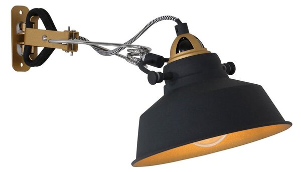 Steinhauer Aplică Nové cu ștecher, negru, Negru, Camera de zi / sufragerie, Metal, Design industrial
