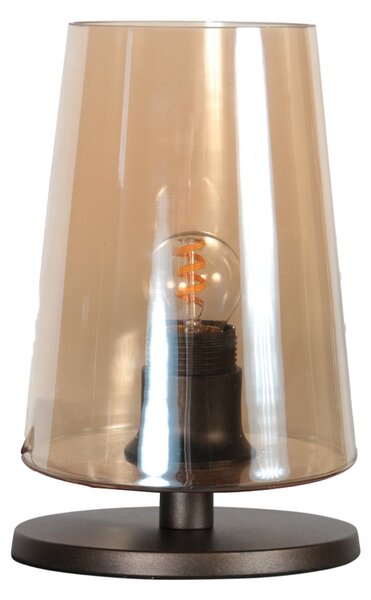 Steinhauer Lampa de masă Ancilla maro/chihlimbar, 26 cm, metal, sticlă, E27, Maro / Rugină, Camera de zi / sufragerie, Sticlă