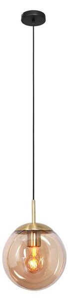 Steinhauer Bollique lampă suspendată, alamă, Ø 20 cm, sticlă, 1 bec, glob, reglabil, Auriu / Alamă, Camera de zi / sufragerie, Sticlă, glob