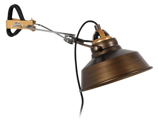 Mexlite Aplică de perete Nove, bronz, metal, cablu, priză, E27, Bronz / Alamă Veche, Camera de zi / sufragerie, Metal, Design industrial