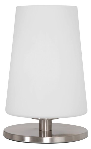 Steinhauer Lampa de masă Ancilla, oțel, înălțime 26 cm, metal, sticlă, E27, Alb, Camera de zi / sufragerie, Sticlă