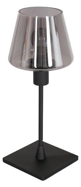 Steinhauer Lampa de masă Ancilla, negru/fum, 33 cm, metal, sticlă, E14, Negru, Camera de zi / sufragerie, Sticlă