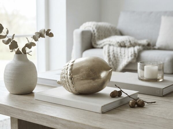 Statueta decorativa GOLDEN ACORN 18 cm, aurie