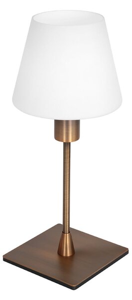 Steinhauer Lampa de masă Ancilla, bronz, înălțime 33 cm, metal, sticlă, E14, Alb, Camera de zi / sufragerie, Sticlă