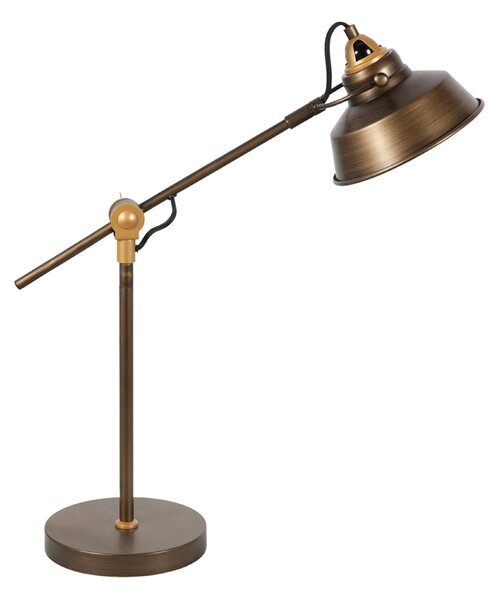 Mexlite Lampa de masă Nove, bronz, metal, E27, Bronz / Alamă Veche, Studiu / Birou, Metal, Design industrial