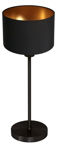 Mexlite Lampa de masă Noor negru/chintz negru-auriu, înălțime 47 cm, E27, Negru, Camera de zi / sufragerie, Metal