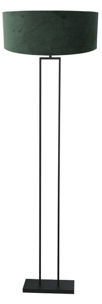 Steinhauer Lampadar Stang, negru/velur verde, înălțime 160 cm, E27, Negru, Camera de zi / sufragerie, Metal, Modern