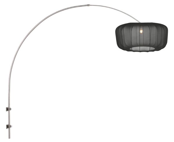 Steinhauer Aplică de perete Sparkled Light 4403ST, oțel/nylon negru, E27, Metalic, Camera de zi / sufragerie, Metal, Modern