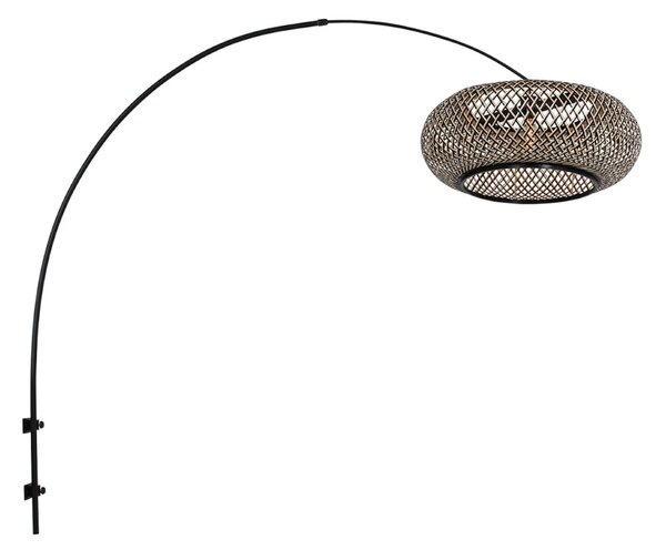 Steinhauer Aplică de perete Sparkled Light 4405ZW, negru/bambus negru, E27, Negru, Camera de zi / sufragerie, Metal