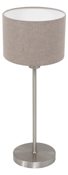 Mexlite Lampa de masă Noor, oțel/pânză in culoare noroi, înălțime 50 cm, soclu E27, Metalic, Camera de zi / sufragerie, Metal