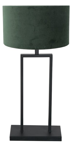 Steinhauer Lampa de masă Stang 3862ZW, negru/velur verde, înălțime 55 cm, Negru, Camera de zi / sufragerie, Țesătură / Textil