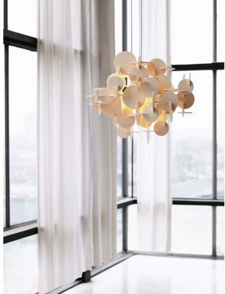 Lustră Pendul Normann Copenhagen, Bej, Camera de zi, Lemn