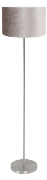 Mexlite Lampadar Noor, oțel/velur argintiu, înălțime 144 cm, E27, Metalic, Camera de zi / sufragerie, Metal
