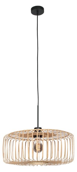 Steinhauer Lampă suspendată Sparkled Light, negru/bambus natural, Ø 40 cm, reglabil, Lemn, Camera de zi / sufragerie, Bamboo