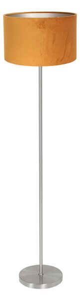 Mexlite Lampadar Noor, oțel/velur auriu, înălțime 144 cm, E27, Metalic, Camera de zi / sufragerie, Metal