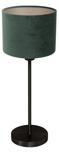 Mexlite Lampa de masă Noor, negru/velur verde, înălțime 50 cm, E27, Negru, Camera de zi / sufragerie, Metal