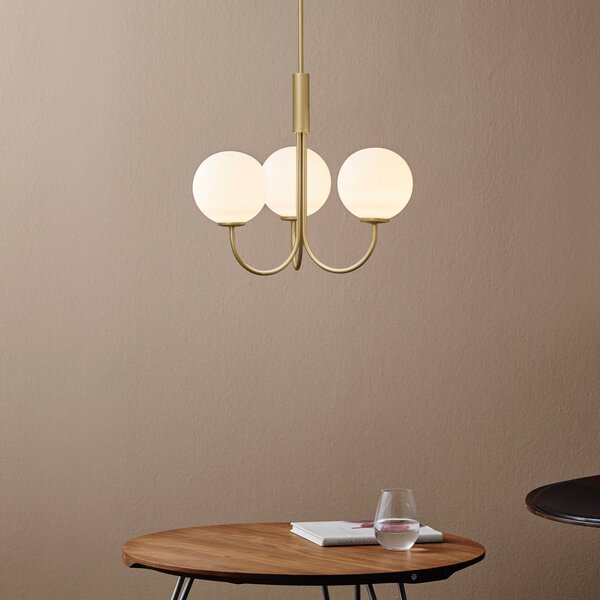 Candelabre Herstal, Ballon, reglabil, Auriu / Alamă, Camera de zi, Sticlă, Modern