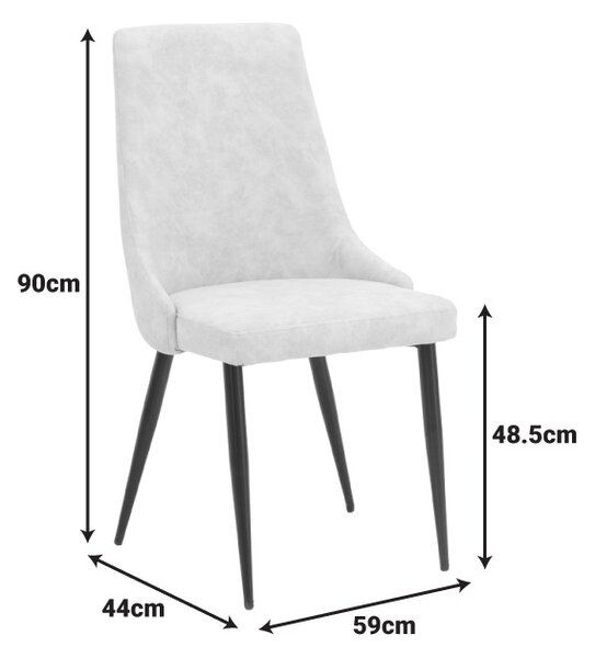 Scaun dining Trenda, Bej, 44x59x90 cm