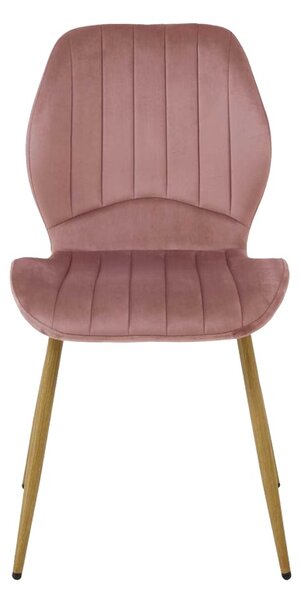 Scaun dining Jelour, Roz prafuit, 54.5x55x84.5 cm