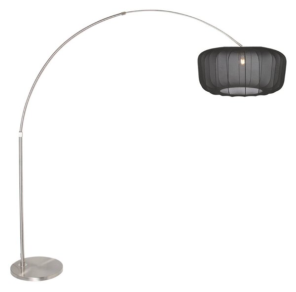 Steinhauer Lampadar curbat Sparkled Light, oțel/nylon negru, 240 cm, Metalic, Camera de zi / sufragerie, Metal, Modern