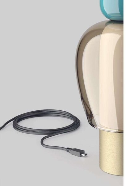 Lampa de masă Easy Peasy ToGo, auriu roz/verde închis