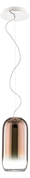 Lustră Pendul Artemide, Gople Mini, reglabil, Bronz / Alamă Veche, Camera de zi, Sticlă, Design