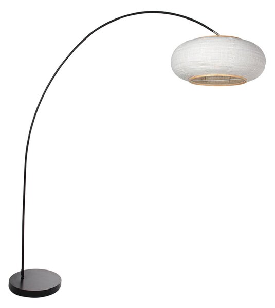 Mexlite Lampadar cu braț curbat Solva, negru/in gri, înălțime 185 cm, Negru, Camera de zi / sufragerie, Metal
