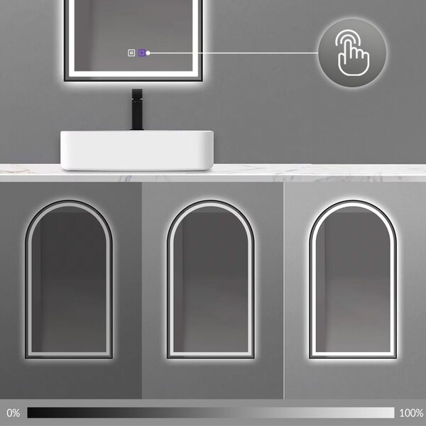 Oglindă LED 60x100cm DASH BLACK