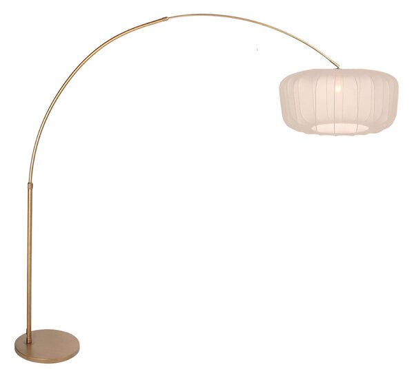 Steinhauer Lampadar curbat Sparkled Light, bronz/nylon crem, 240 cm, Bronz / Alamă Veche, Camera de zi / sufragerie, Metal, Modern