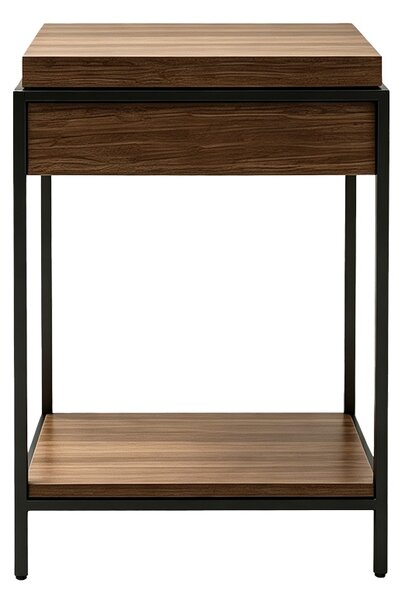 Consola cu spatiu de depozitare Odar, Nuc, 63x63x80 cm
