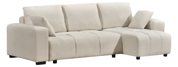 Coltar extensibil cu spatiu de depozitare Belda, Crem, 138x246x82 cm