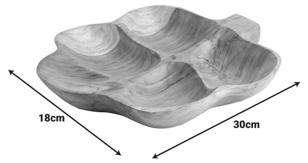 Farfurie decorativa Feya, Natural, 30x18x5 cm
